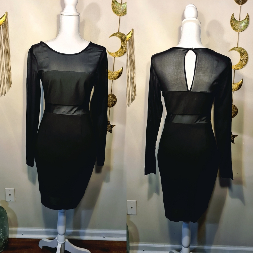 2/$40 Designer Little Black Sheer Dress